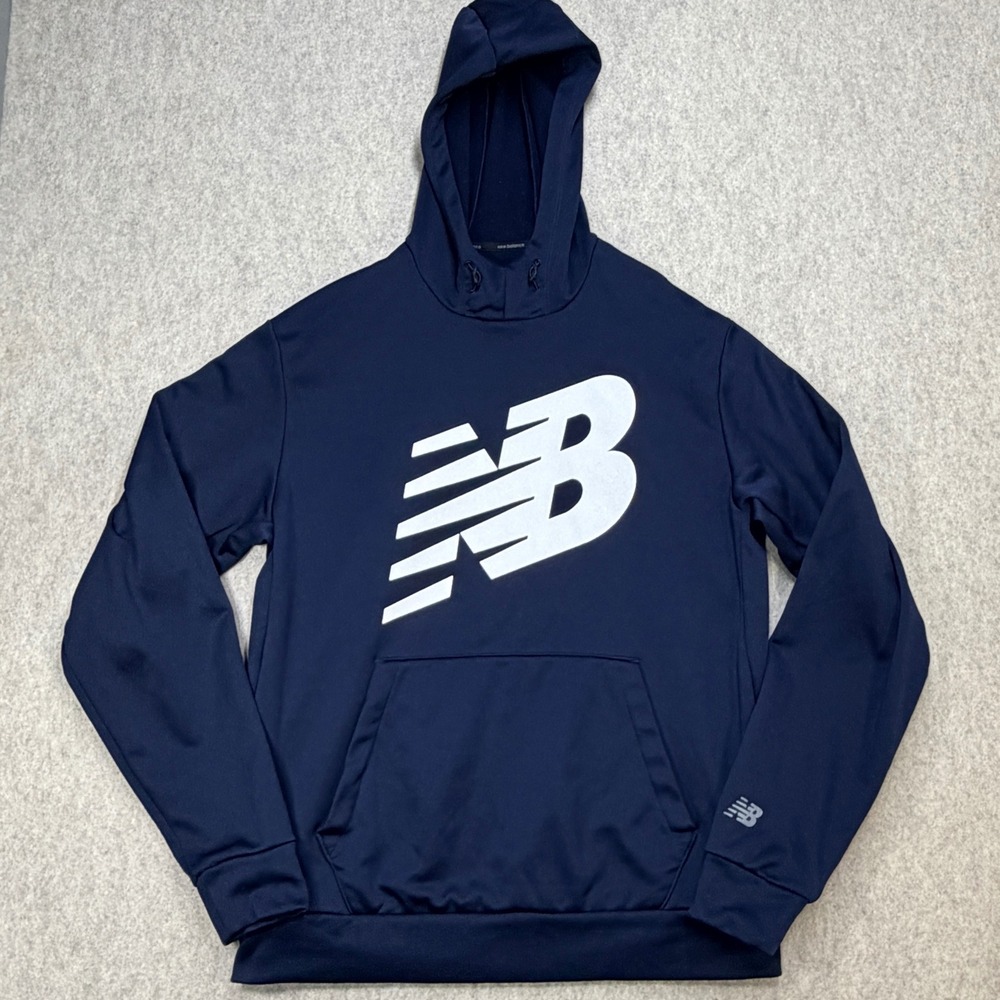 New Balance Hoodie Mens Large Navy Blue Athleisure Sporty Streetwear Casual